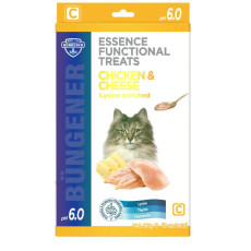 BUNGENER 博根拿功能健康小食 Essence Functional Treats - Chicken & Cheese 雞肉 + 芝士 賴氨酸肉泥條 Mousse條 96g (12g x 8 獨立包裝) [PE0059]