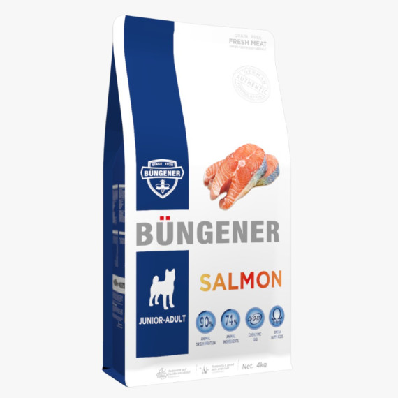 Bungener 博根拿 Grain Free Salmon Junior-Adult 無榖物 三文魚 4KG 成犬配方 - [T1325621]