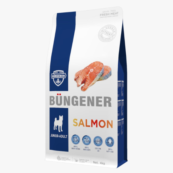 Bungener 博根拿 Grain Free Salmon Junior-Adult 無榖物 三文魚 4KG 成犬配方 - [T1325621]