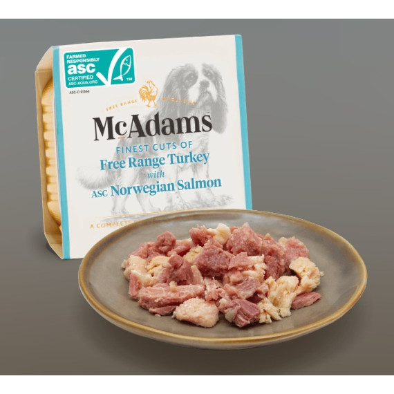 McAdams  自由放養火雞、蘇格蘭三文魚 狗狗餐盒 150g [WD-TV-150ALU] (藍)