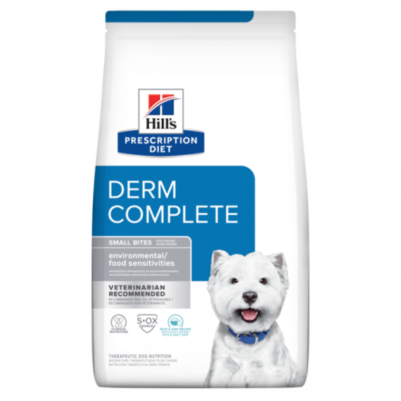 Hill's 希爾思 Derm Complete Small Bite - Skin / Food Sensitives	環境及食物過敏配方 狗乾糧 1.5kg (細粒) [605802]