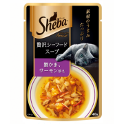 Sheba 鮮魚湯羹 袋裝濕糧 蟹肉及三文魚 40g (紫標) [10266754]