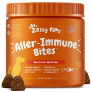 Zesty Paws - Aller-Immune Bites 抗敏免疫咀嚼軟粒 - 90粒 花生醬味 (犬用) | 橙標啡字 [003265] 