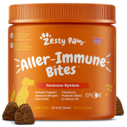 Zesty Paws - Aller-Immune Bites 抗敏免疫咀嚼軟粒 -  90粒 羊肉味 (犬用) | 橙標 紫字 [003266] 