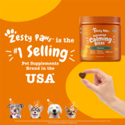 Zesty Paws Calming Bites 情緒舒緩咀嚼軟粒 -  90粒 花生醬味(犬用) | 海綠標 [003267]