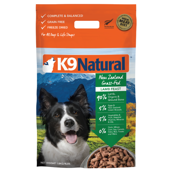 K9 Naturals [K9-L18K]- 冷凍脫水狗乾糧 - 羊肉盛宴配方 1.8kg