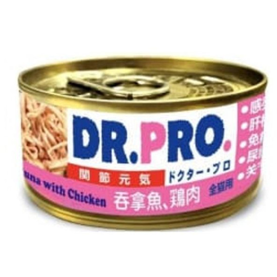 預計8月尾返貨 - Dr. Pro 關節元氣貓罐頭 吞拿魚+雞肉 80g x 24罐 原箱同款優惠 [DP51081]