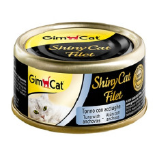 斷貨-GimCat ShinyCat Thunfisch mit Anchovis 吞拿魚鯷魚飯湯汁貓罐頭 70g GM412924