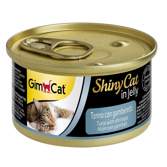 GimCat ShinyCat Tunno con Gamberetti 吞拿魚蝦肉貓罐頭 70g GM413099