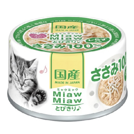 AIXIA [MT-6] Miaw Miaw 貓罐頭 雞肉+白飯魚 60g (綠色)