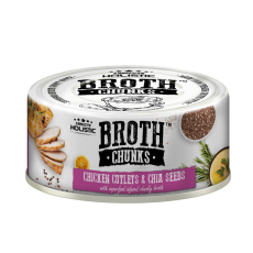 Absolute Holistic Broth Chunks 原塊厚肉菜湯罐頭 厚切雞塊+奇亞籽 80g [AH-5119] 貓狗適用