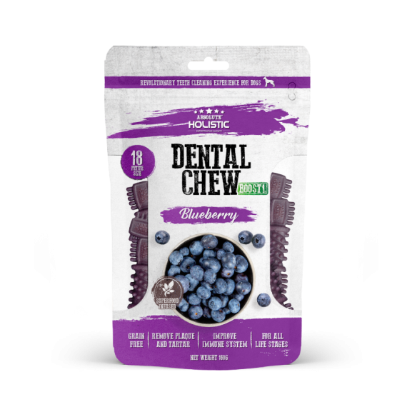 ABSOLUTE HOLISTIC Dental Chew 狗潔齒骨 Boost 藍莓口味18支裝160g [AH-8745]