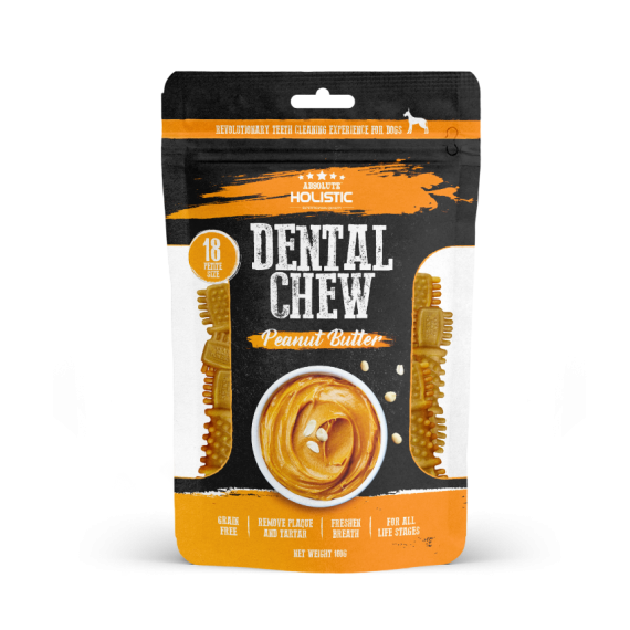 ABSOLUTE HOLISTIC Dental Chew 狗潔齒骨 4花生醬口味18支裝160g [AH-2828]