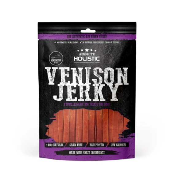 代理唔出 Absolute Holistic Jerky高級純天然狗小食   鮮鹿肉絲 100g [AJ-05V]