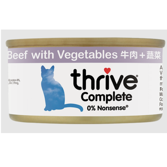 THRIVE 整全膳食100% 牛肉+蔬菜貓罐頭 75G