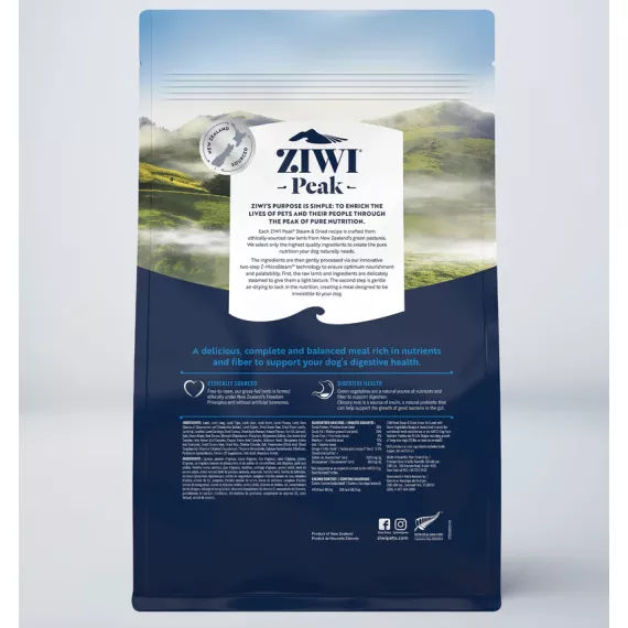 Ziwipeak 巔峰 微蒸風乾系列 [ZSDL0.8] 微蒸風乾狗糧 草飼羊肉 配綠色蔬菜 食譜 800g