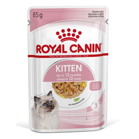 Royal Canin 健康營養系列 - 幼貓營養主食濕糧(啫喱) *Kitten (Jelly)* 85g x 12包/盒 [3075700]