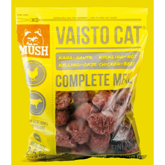 Mush - VAISTO *急凍*貓糧 雞+牛  3kg (黃色)