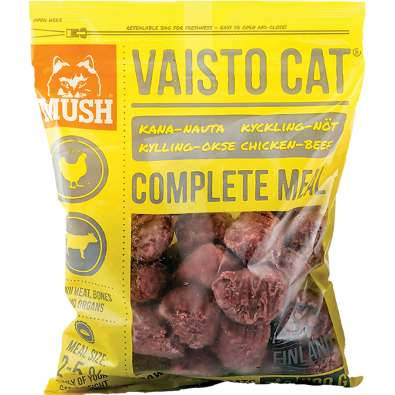 Mush - VAISTO *急凍*貓糧 雞+牛  3kg (黃色)