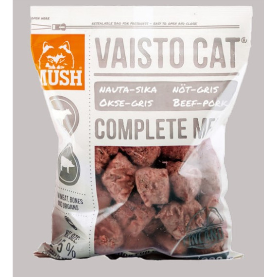 Mush - VAISTO*急凍*貓糧 牛+極光豬  3kg (白色)