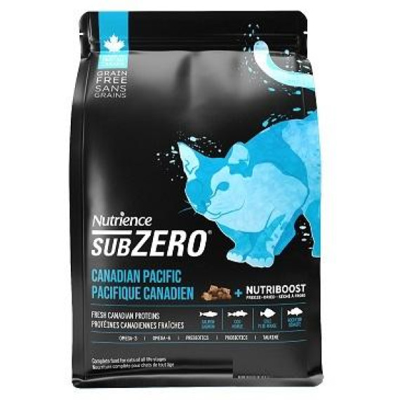 Nutrience SubZero 冷凍脫水鮮三文魚、鯡魚 無穀物七種魚 全貓配方 10LB [C2910] (黑底藍) 新磅數	