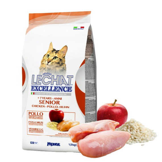 意大利 Excellence Le Chat 雞肉蘋果 高齡猫配方 貓乾糧 1.5 kg  [LE-9848]