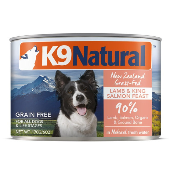 K9 Naturals - 羊肉、三文魚 無穀物主食狗罐頭 170g