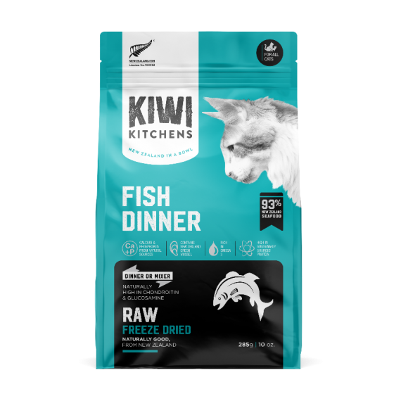 **清貨特價 (最佳食用日期:2025/01/31) ** Kiwi Kitchens - 凍乾全貓糧 – 深海鮮魚  285g (藍色)