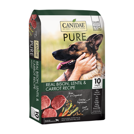 預訂預計6月尾到-Canidae PURE 無穀物野牛+扁豆+胡蘿蔔配方狗糧(陸地成犬) 04lbs [1586]