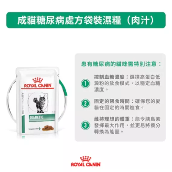 Royal Canin - Diabetic (DS46) 獸醫配方 成貓糖尿病處方 貓濕包 85g x 12包/箱 [2787200]