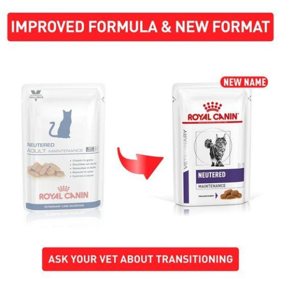 Royal Canin - Neutered Maintenance (Gravy 肉汁) 獸醫配方 體重維持健康管理 貓濕包-100g x 12包/箱 [3100500]