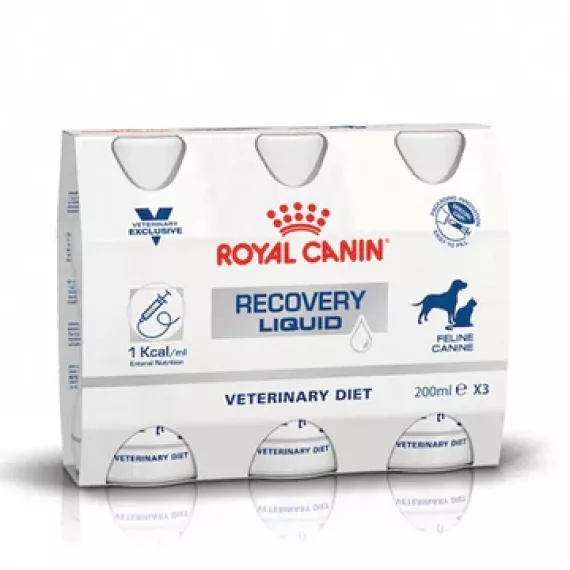 斷貨 Royal Canin - Recovery Liquid 獸醫配方 康復支援水劑 貓狗用濕糧 200ml x 3支 (銀標) [3101300]