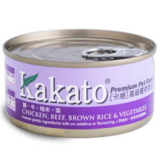 Kakato 703- 雞+牛+糙米+菜罐頭 (貓犬適用) 70G