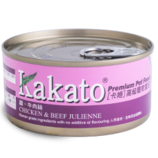 Kakato 704 雞+牛肉絲罐頭 (貓犬適用) 70G