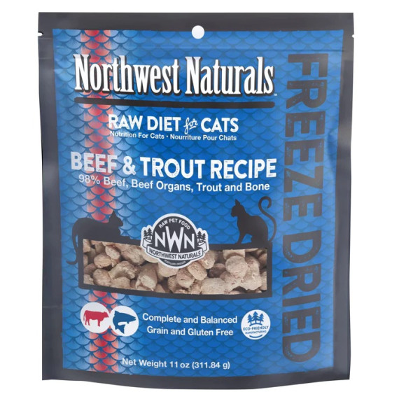 Northwest Naturals™ Freeze Dried 凍乾牛肉+鱒魚配方脫水貓糧 11oz/311g [NWFFD11BETR]