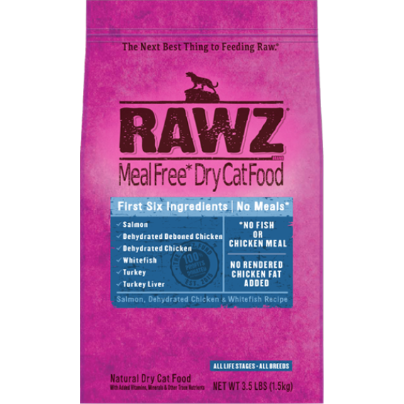 RAWZ 無穀物低溫烘焙 三文魚+脫水雞肉+白肉魚 貓糧 3.5LB