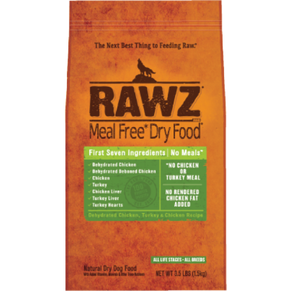 RAWZ 無穀物低溫烘焙 脫水雞肉+火雞肉+雞肉狗糧 20LB