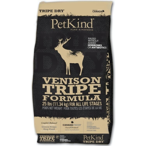 PetKind Venison Tripe 無穀物 鹿及牛草胃 配方狗糧 06lb (金邊黑)