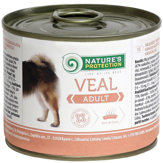 Nature's Protection KIK93 犬隻主食罐 成犬牛肉(VEAL) 200g