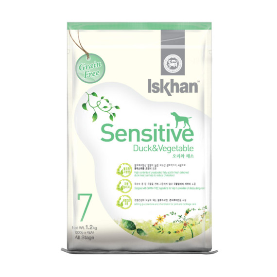 iskhan #7 Sensitive (Duck & Vege) 益健無穀物腸胃配方 (鴨+蔬菜) 1.2kg