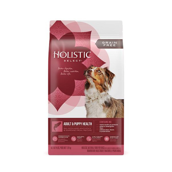 Holistic select 活力滋 無穀物四種魚全犬配方 04lb (紅色)