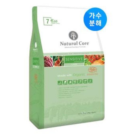 斷貨，未知返貨期　Natural Core (ECO 7) 防敏感純羊肉有機狗糧 01kg (綠) [A0258]