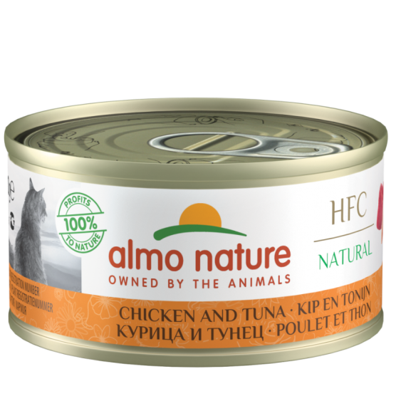 almo nature [9025] - HFC Natural - Tuna and Chicken 雞肉鮪魚(吞拿魚) 貓罐頭 70g