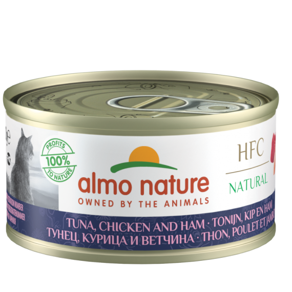 almo nature [9081] - HFC Natural - Tuna , Chicken and Ham 雞肉,鮪魚(吞拿魚),火腿 貓罐頭 70g