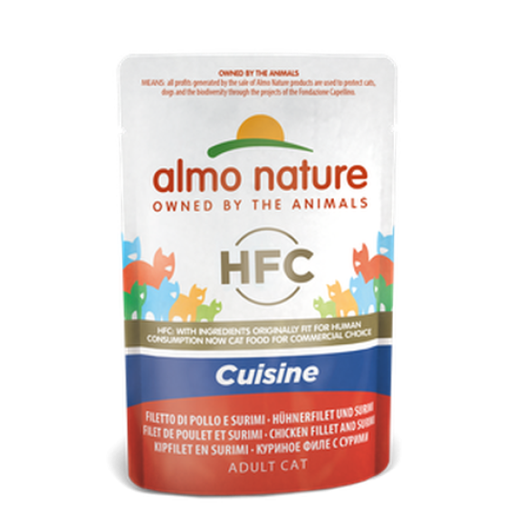 代理唔出 almo nature [5831] - HFC-Cuisine Chicken &Surimi 雞柳+蟹肉 醬汁鮮包 55g