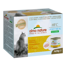 almo nature [553MEGA] - HFC Natural *Light Meal* - Chicken Filiet 雞柳片 健怡貓罐頭 4 x 50g (一盒4罐)