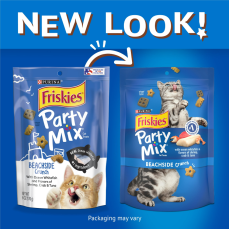 Purina Friskies 喜躍 Party Mix 鬆脆貓小食袋裝 Beachside Crunch - 海鮮及吞拿魚 6oz/170g (藍) [12364958] **新舊包裝隨機發貨**