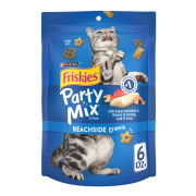 Purina Friskies 喜躍 Party Mix 鬆脆貓小食袋裝 Beachside Crunch - 海鮮及吞拿魚 6oz/170g (藍) [12364958] **新舊包裝隨機發貨**