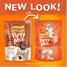 Purina Friskies 喜躍 Party Mix 鬆脆貓小食袋裝 Original Crunch - 雞肉,肝及火雞 6oz/170g (橙) [12358639] **新舊包裝隨機發貨**