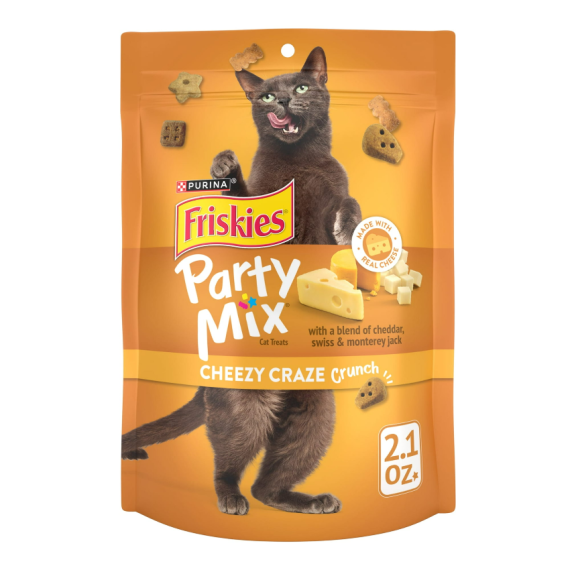 Purina Friskies 喜躍 Party Mix 鬆脆貓小食袋裝 Cheezy Craze - 芝士味 6oz/170g (黃) [12369247] **新舊包裝隨機發貨**